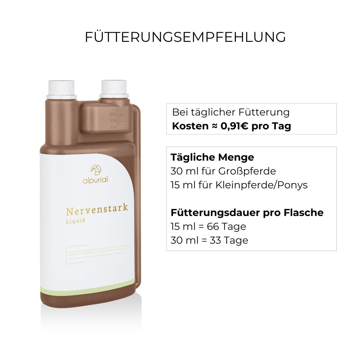 Nervenstark – Ergänzungsfuttermittel für nervöse oder Sensible Pferde – mit B-Vitaminen, Magnesium & Ashwagandha – vom Tierarzt entwickelt