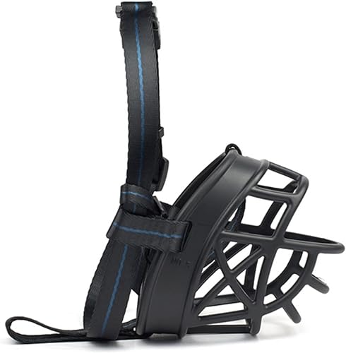 Miniatura 5 de Bozal transpirable para perros grandes y grandes, para dejar de morder, ladrar y masticar, lo mejor para perros agresivos, color negro y marrón