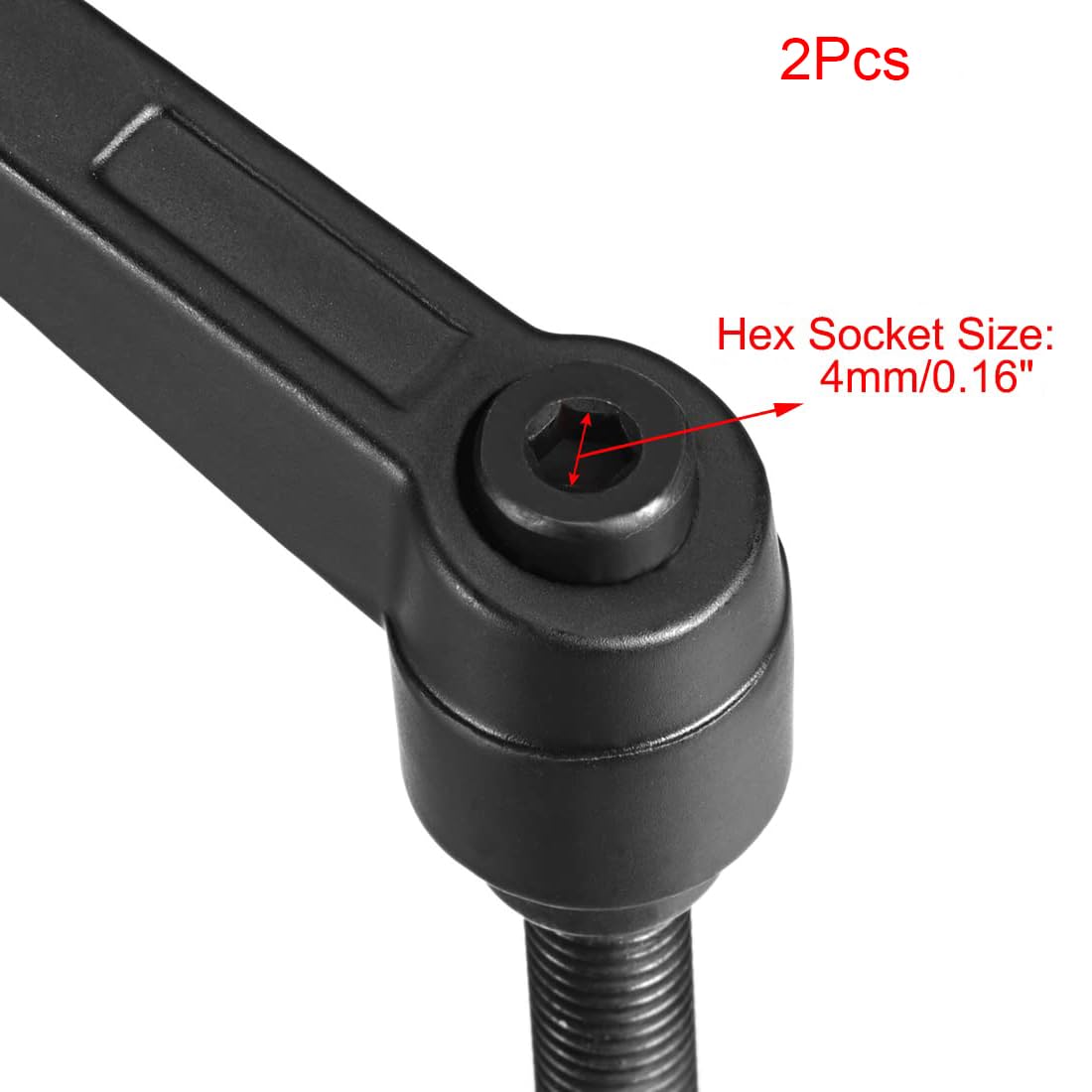 TA-VIGOR 2Pcs Adjustable Clamping Lever Handles, M8 x 25mm Locking Quick Release Push Button Ratchet Screw Knobs - Image 3