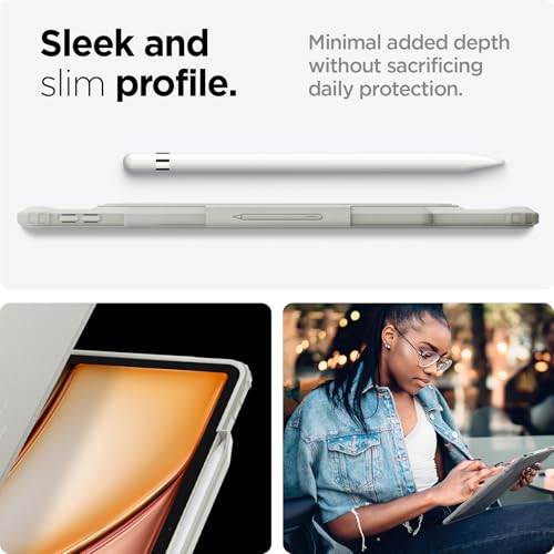 Image of Spigen for iPad Air 13 Inch Case M4(2026), iPad Air 13 Inch Cover M3 /M2 (2025-2024), Air Skin Pro, Full Cover Folio Case with Pencil Holder, Magnetic Flap - Gray