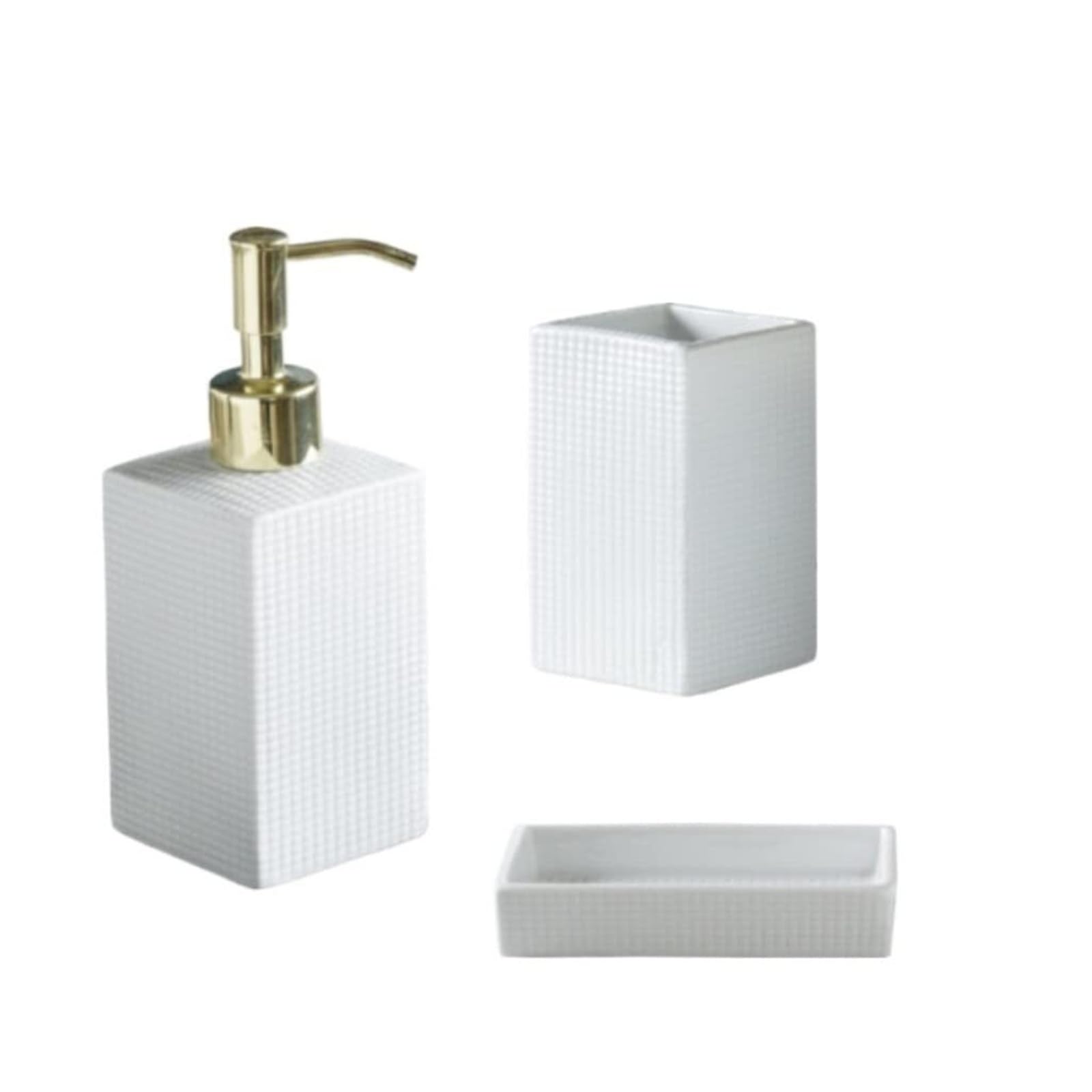 Juego de accesorios baño de cerámica para eliminar el desorden con dispensador moderno