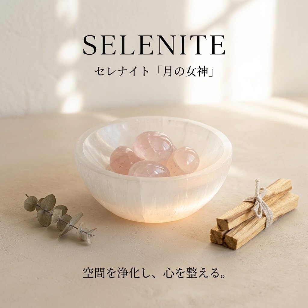 Amazon.co.jp: 浄化皿 セレナイト ボウル 天然透石膏 アクセサリー