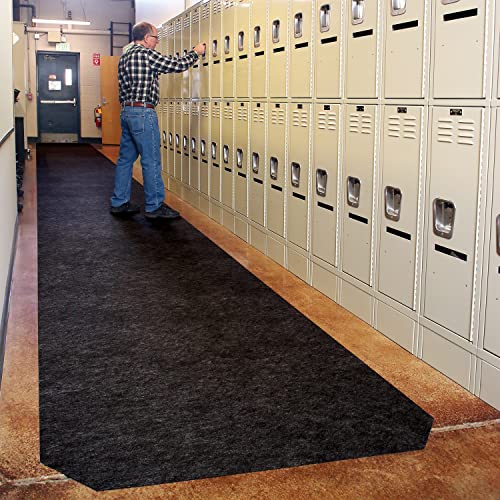 Image of PIG Grippy Floor Mat | Industrial Entrance Mat with Adhesive Backing | 4' x 100' Mat Runner | Black | GRP48200-BK