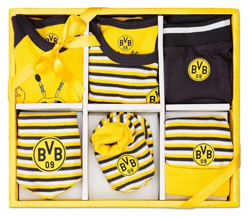 Borussia Dortmund Baby Geschenkbox 6-teilig Baby-Set Gr. 62/68 BVB 09 - Plus Aufkleber Wir lieben Fußball Borussia Dortmund Baby Geschenkbox 6-teilig Baby-Set Gr. 62/68 BVB 09 - Plus Aufkleber Wir lieben Fußball