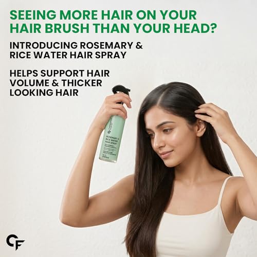 Image of Carbamide Forte Rosemary Hair Spray with Rice Water | Rosemary Water Spray for Hair Growth with Redensyl, Anagain & Baicapil | Supports Hair Density & Thickness | Water Based Formula for All Hair Types - 200 ml