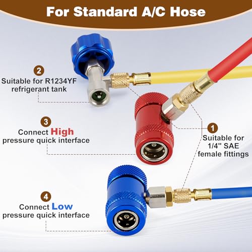 Kit adaptador WADEO R1234yf para carga refrigerante miniatura 4