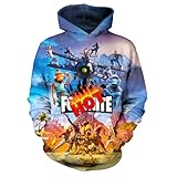 Fomdve Unisex Game Hoodies 3d Printed Anime Pullover Hoodie Battle Royale Sweatshirt For Boys And Girls 2-Small