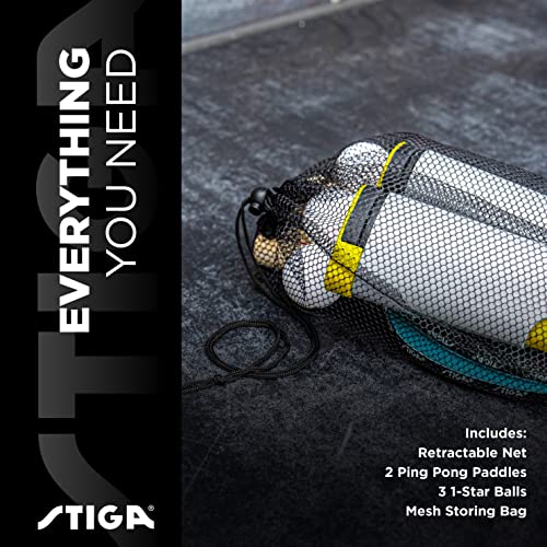 Stiga Retractable Take Anywhere Table Tennis Set Includes Net, Two Paddles, Three Balls, And Storage Bag #TOP4