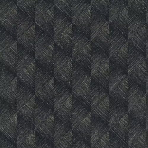 Image of Black Silver Geometric Diamond Vinyl Wallpaper - 10.05m x 53cm Roll - Bedroom Living Room Lounge - Modern Feature Statement Wall - Contemporary Versatile Sophisticated - Paste The Wall Extra Washable