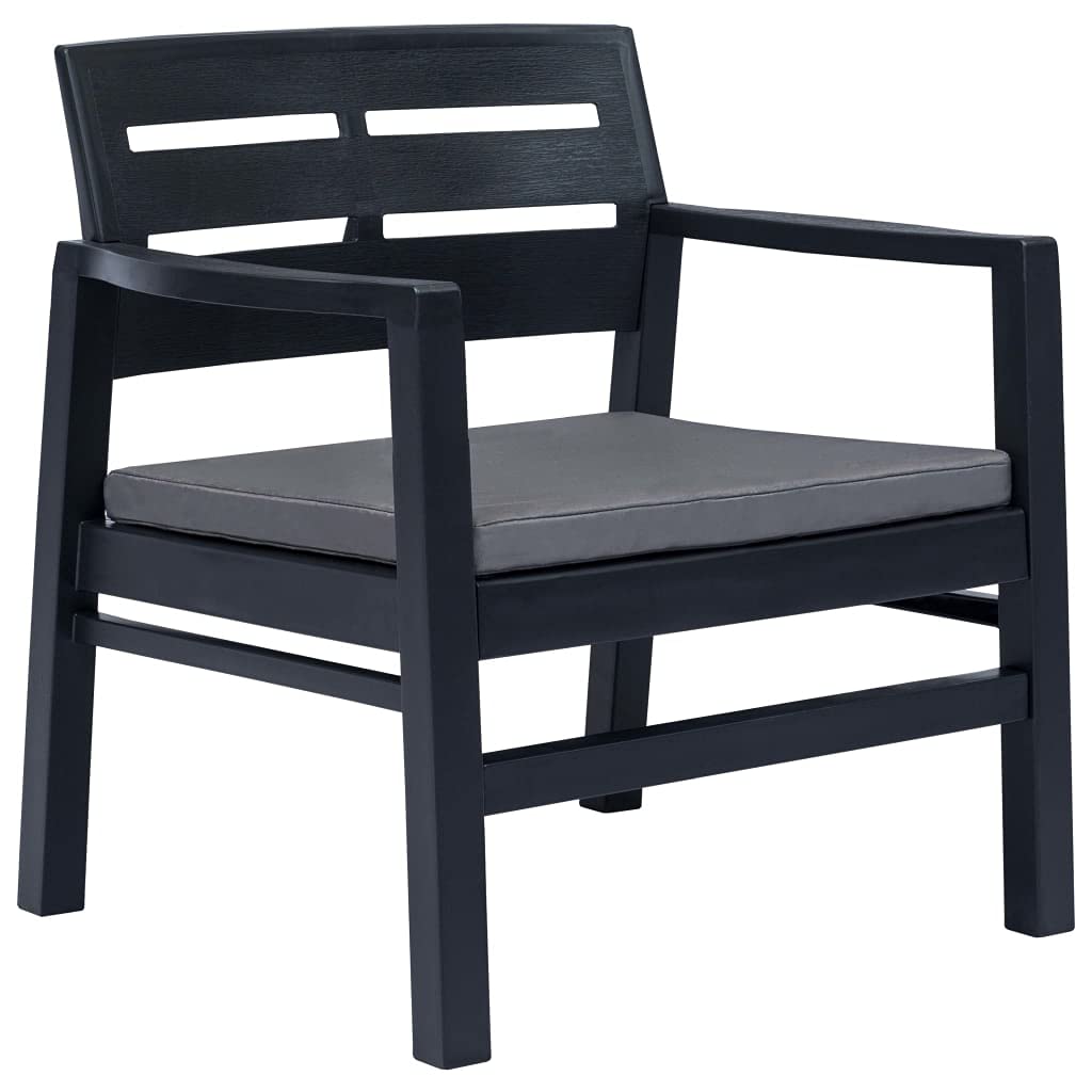 Ipae-Progarden Lombok - Set con Cuscini, Antracite, 30 x 30 x 30 cm