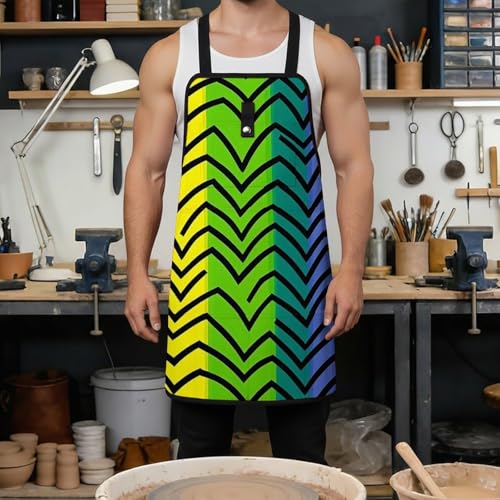 Delantal de trabajo arcoíris multicolor con hebilla rápida y bolsillos miniatura 4