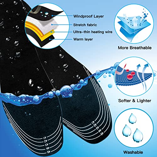Heated Insoles, USB Heated Shoes Outdoor Sports Feet Warmer for Men and Women Winter Hunting Ski Fishing Hiking Electric Heated Foot Warmer Insole Black Size 8-11/41-45 - Image 5