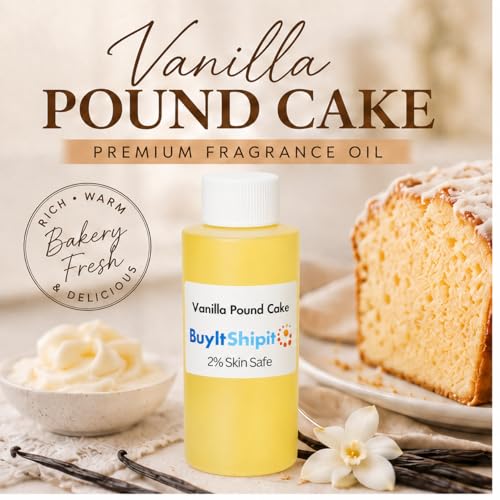 Image of Vanilla Pound Cake Fragrance from Our Holiday Collection - Perfect for Adding Aroma to Freshies, Candles, and Diffusers - 8 oz