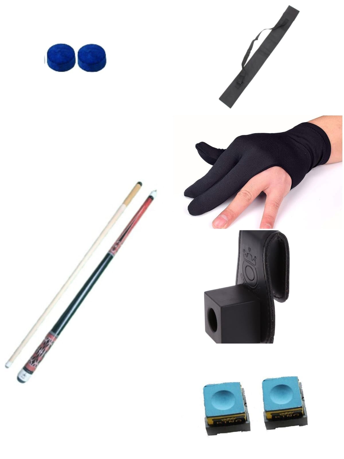 LGB Red American Pool Cue in 12mm Tip Size with Cue Cover, Glove, Chalk Holder & 2 Pcs Chalk and Tip-image-43