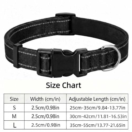 Collar Reflectante para Perro Talla M Negro miniatura 6