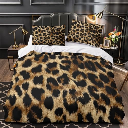 Linge de lit luxueux motif léopard avec impression 3D haute définition