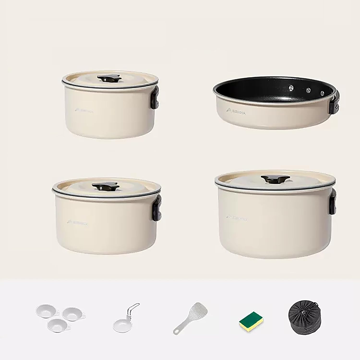 WHYATT Camping Pots and Pans, Camping Cookware Set, Lightweight, and Durable, Perfect for Camping, Fishing Includes Pot and Skillet