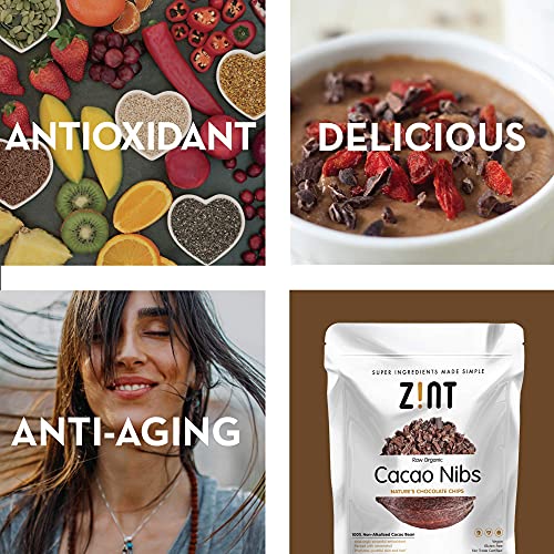 Zint Cacao Nibs + Collagen Peptides (2 Oz) Beauty Bundle: Organic Raw Cocoa Nibs And Hydrolyzed Grass-Fed Collagen Protein Powder #TOP3