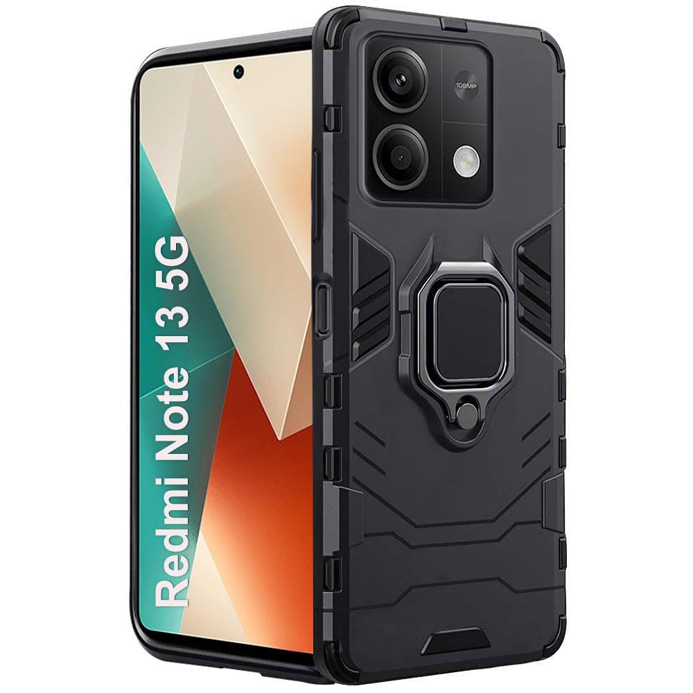 TheGiftKart Tough Armor Bumper Back Case Cover for Mi Redmi Note 13 5G | Ring Holder & Kickstand in-Built | 360 Degree Protection Back Case Cover for Redmi Note 13 5G (PC & TPU, Black) (B0CRD9VWQM) Amazon Price History, Amazon Price Tracker