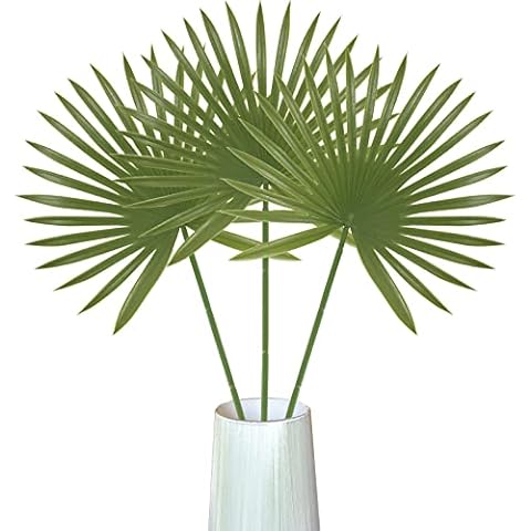 3PC Artificial Palm Leaves Plants Faux Palm Fronds Tropical Large Palm Leaves Greenery Plant for Leaves Hawaiian Party Jungle Party Large Palm Leaves Decorations Cover