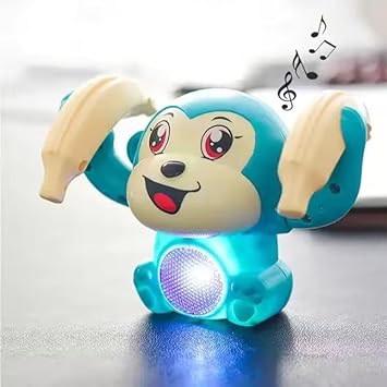 Dancing and Spinning Rolling Doll Tumble Monkey Toy Banana Monkey with Musical Toy with Light and Sound Effects.