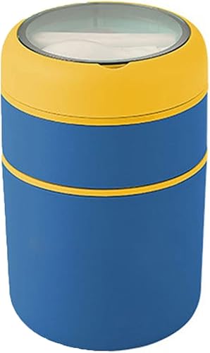 Wonzone bdh Bento Boxes - Lonchera de acero inoxidable con cuchara para alimentos tarro térmico con aislamiento térmico para sopa color azul