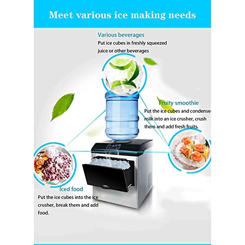 Máquina multifuncional para hacer cubos de hielo con función de agua fría, fabricadora de hielo que produce en 8-12 minutos, 25 kg/24 h, pantalla LED, portátil, hecha de acero inoxidable para uso doméstico o de oficina miniatura 5