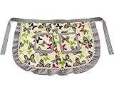 Love Potato Plus Size Apron for Women, Green Butterfly Waist Apron with Pockets, Durable Cotton Machine Washable for Waitress, Restaurant, Cafe, Home Kitchen