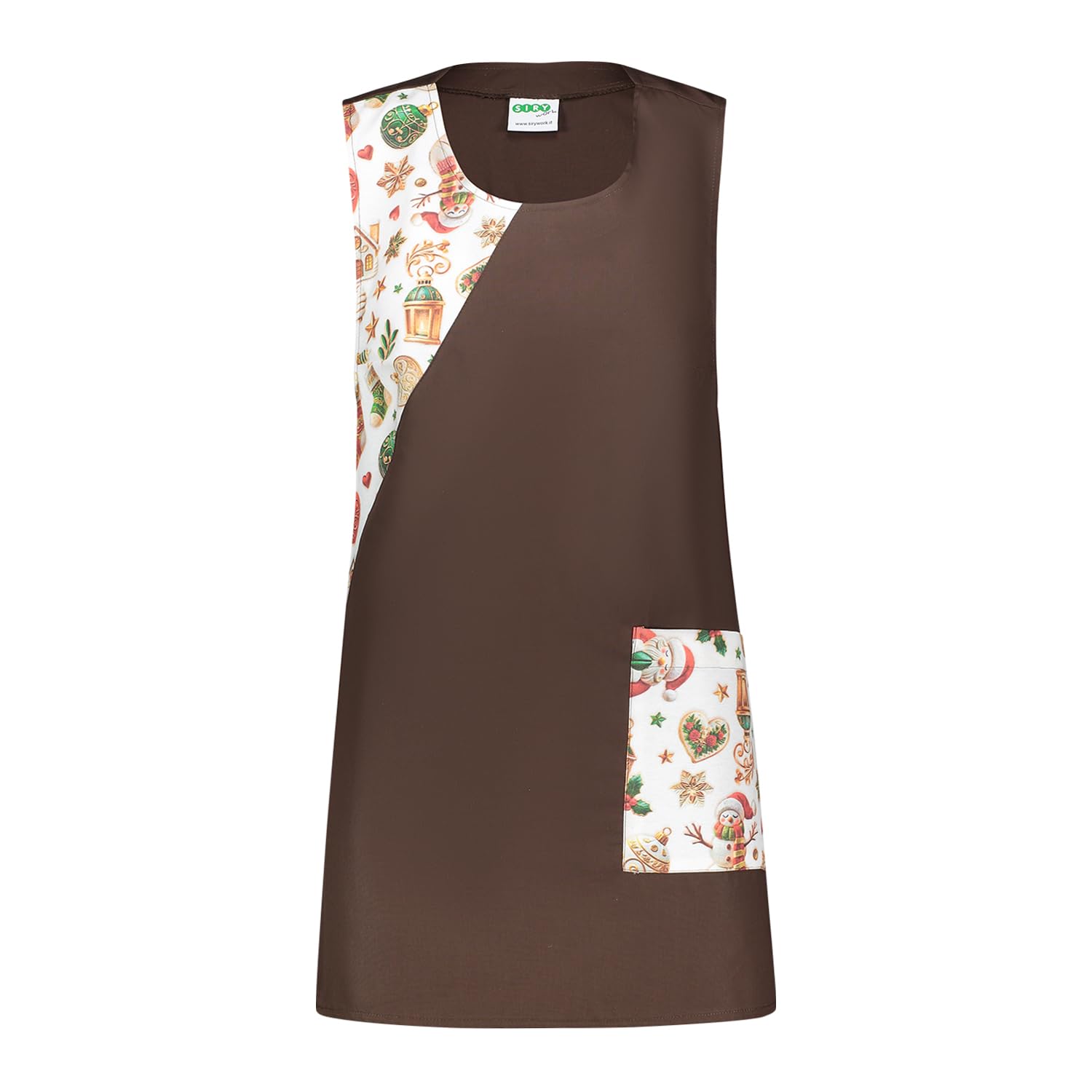 Siry Work Delantal para mujer, art. Frisa, 35 % algodón y 65 % poliéster, talla única, fabricado en Italia, ideal para maestra, alimentos, peluquería, esteticista, empresa de limpieza