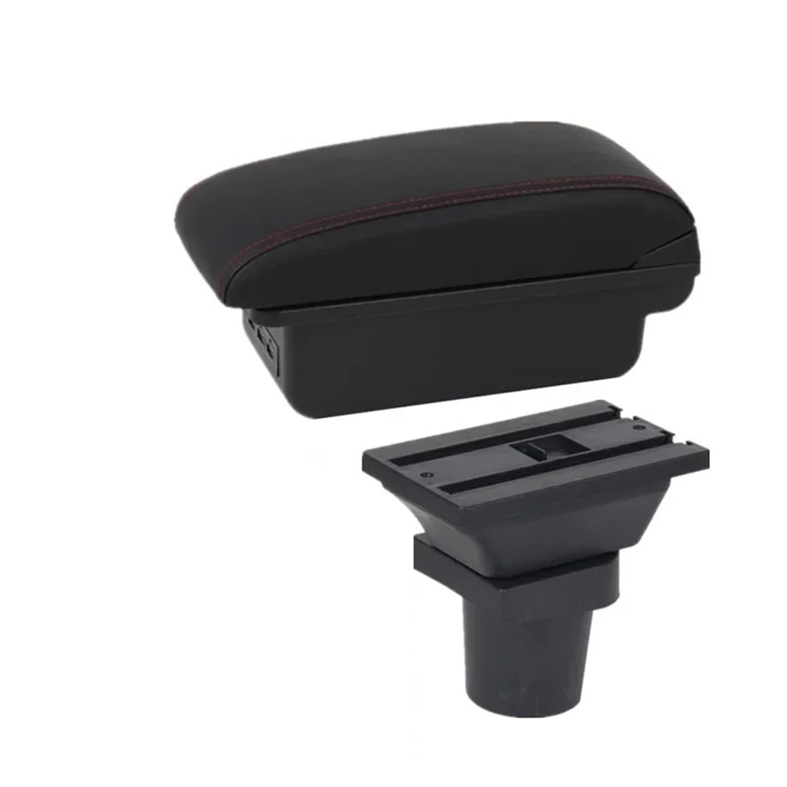 GBGWRMRYX Center Armrest Box For Yaris 3 For Hybrid For Yaris For Vitz Car Armrest Box Interior Retrofit Central Storage Box Accessories Arm Rest(B1 red line 3USB)