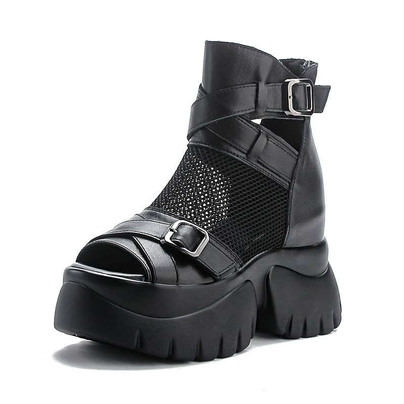 ★Design alla moda in stile romano: queste scarpe alte da donna con tacco spesso adottano il classico design con punta a bocca di pesce, moda giocosa, semplice ed elegante, il materiale è delicato e morbido sulla pelle e la combinazione di elementi con fibbia in metallo conferisce un look alla moda. questi sandali sexy in stile romano sono come unire il potere femminile e una finitura femminile.