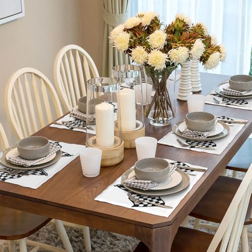 Set de table lin drapeau de course pour repas et pique-nique 6pcs - 7