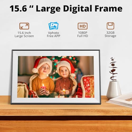 Image of Dragon Touch Classic 15 Digital Picture Frame, 15.6 inch FHD Touch Screen WiFi Digital Photo Frame Instant Share Photos and Videos via App, Email, Cloud, Wall Mountable, Portrait and Landscape , Black