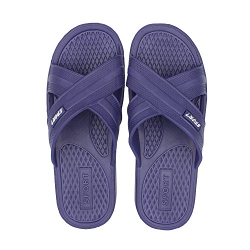 Cammie Men's Casual Shower Sandal Poolside Slip On Crisscross Slide Beach Shoes3
