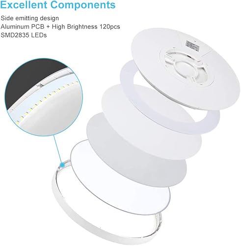 Miniatura 3 de Lámpara LED de techo empotrada, blanco neutro 4000 K, 12 pulgadas, 24 W (equivalente a 240 W), 3200 lm, lámpara de techo moderna de 0.94 pulgadas de
