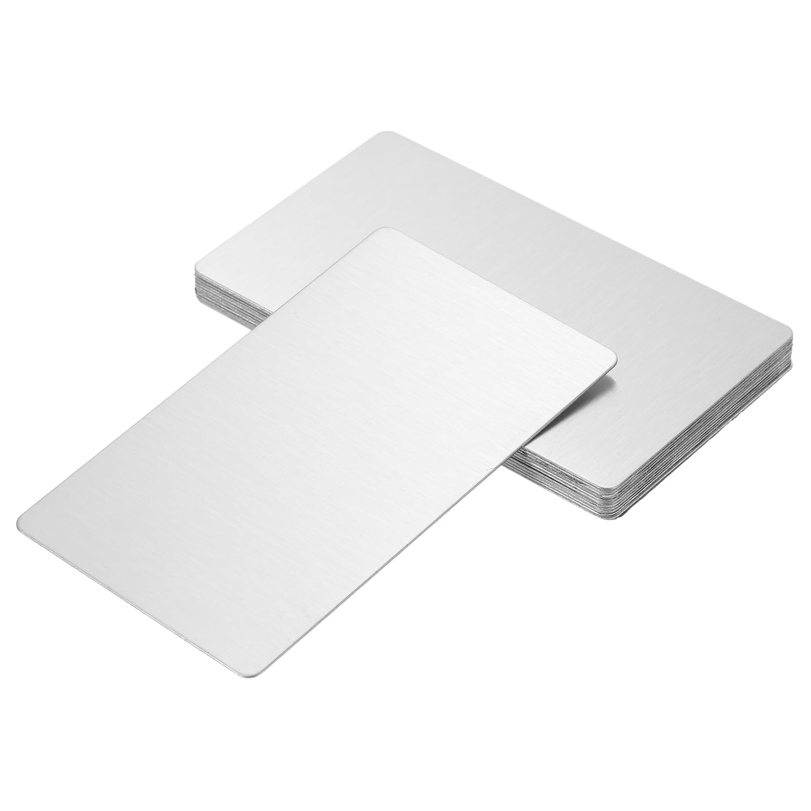 10 Stück Metall Visitenkarten Rohlinge - 8,6x5,4cm Edelstahl Für Gravur