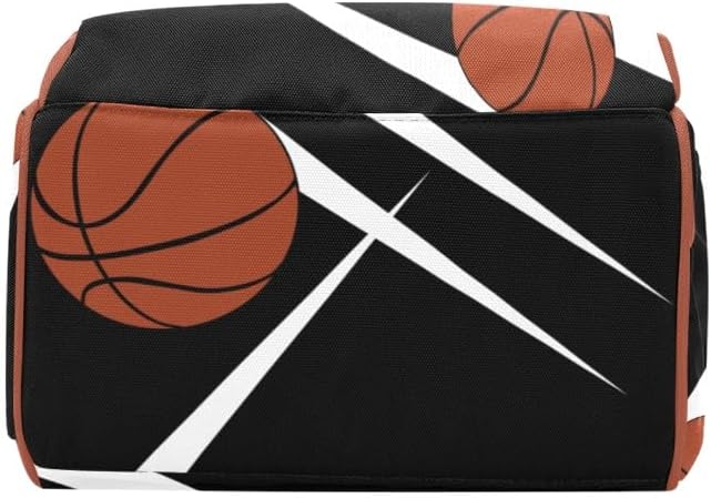 Personalized Diaper Backpack Sport Basketball Player Team Black Multi-Function Multi Function Diaper Bag Travel Daypack Nursing Nappy Changing Bag