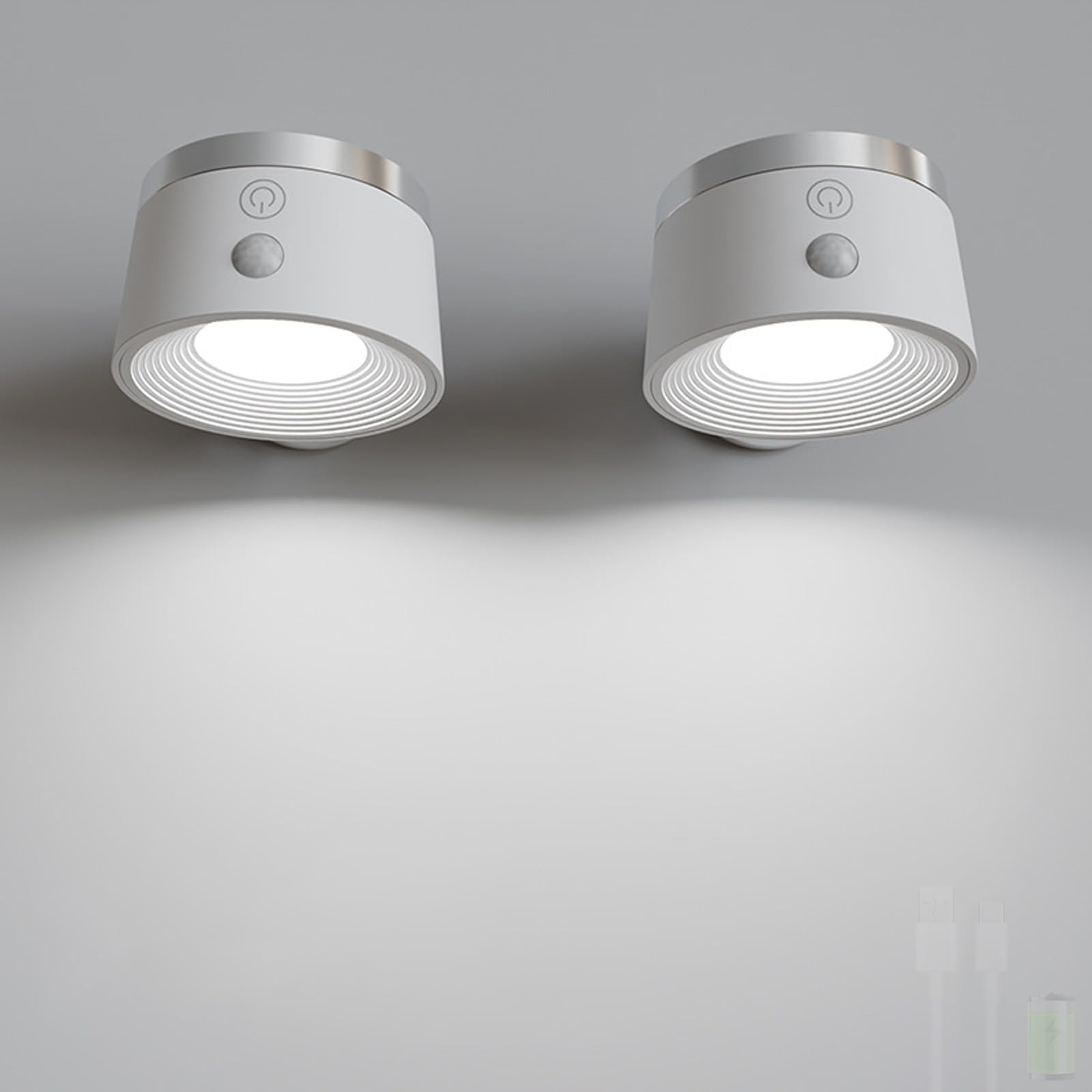 Evita tropiezos con LED apliques de pared con sensor de movimiento recargables pack de 2 8