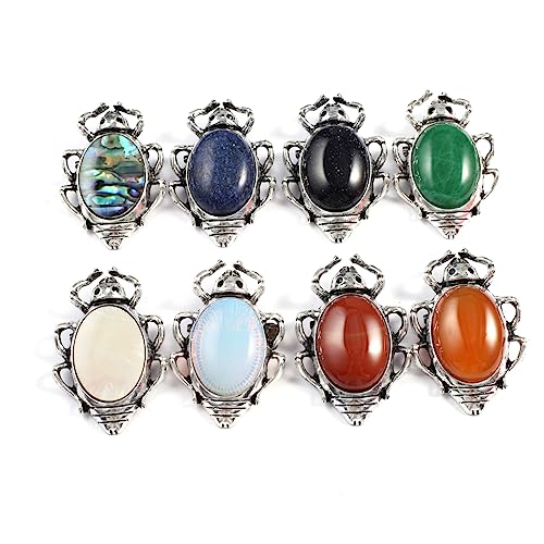 Zotoone 4pcs Natural Stone Pendant Insect Shape Agate Quartz Healing Crystal Stone Charms For Jewelry Making DIY Necklace
