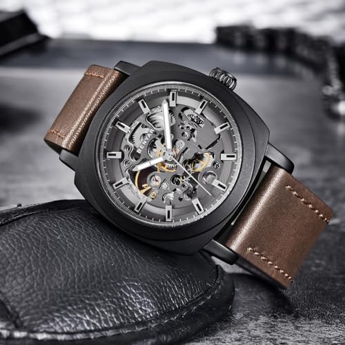 BENYAR Store BENYAR Automatic Skeleton Leather Strap Men's Watch - Image 6