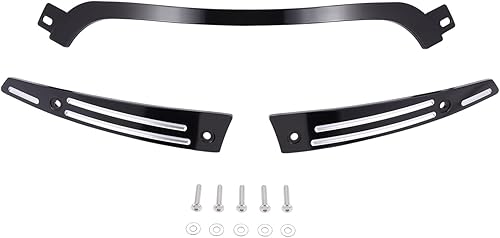 Kit de moldura lateral de parabrisas dividido para motocicleta para modelos Harley Touring Road Glide 2014-2022 (negro plateado)