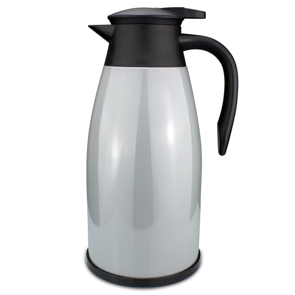 Singoracer 2 Liter Double Walled Vacuum Thermal Jug Stainless Steel Coffee Travel Thermal Carafe/68-Ounce/12 Hour Heat Cold Retention - Gray