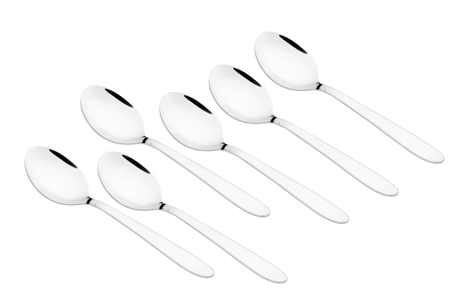 appeasy Stainless Steel Dessert Spoon Set- (18 cm Length)-100% Food Grade, Mirror Polished. (6)