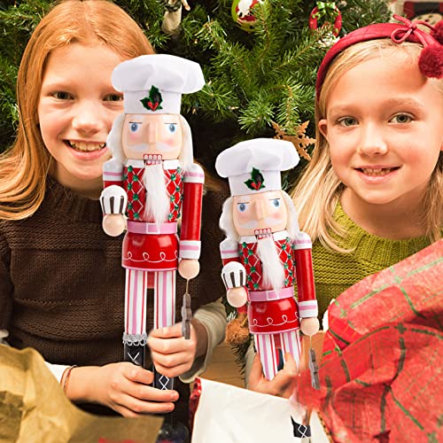 Amor Present 15 Inch Chef Nutcracker, Christmas Nutcracker Figure Shiny Wooden Nutcracker For Kitchen Shelves Table #TOP5