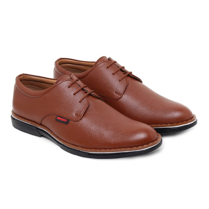 Zixer Mens Trendy Fashionable Stylish Synthetic Leather Flexible Air Sole with Premium Touch Formal Shoes for Office, Party & College Formal Shoes TAN (B0BSSVWGQK) Amazon Price History, Amazon Price Tracker