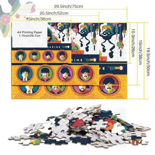 Puzzles 300 pièces Les Beatles Puzzle pour Adultes Puzzles en Bois Excellent Cadeau pour Les Adultes (40x28cm) - Les Beatles, Paul McCartney, John Lennon, RIngo Starr, George Harrison Puzzles 300 pièces Les Beatles Puzzle pour Adultes Puzzles en Bois Excellent Cadeau pour Les Adultes (40x28cm) – Image 7