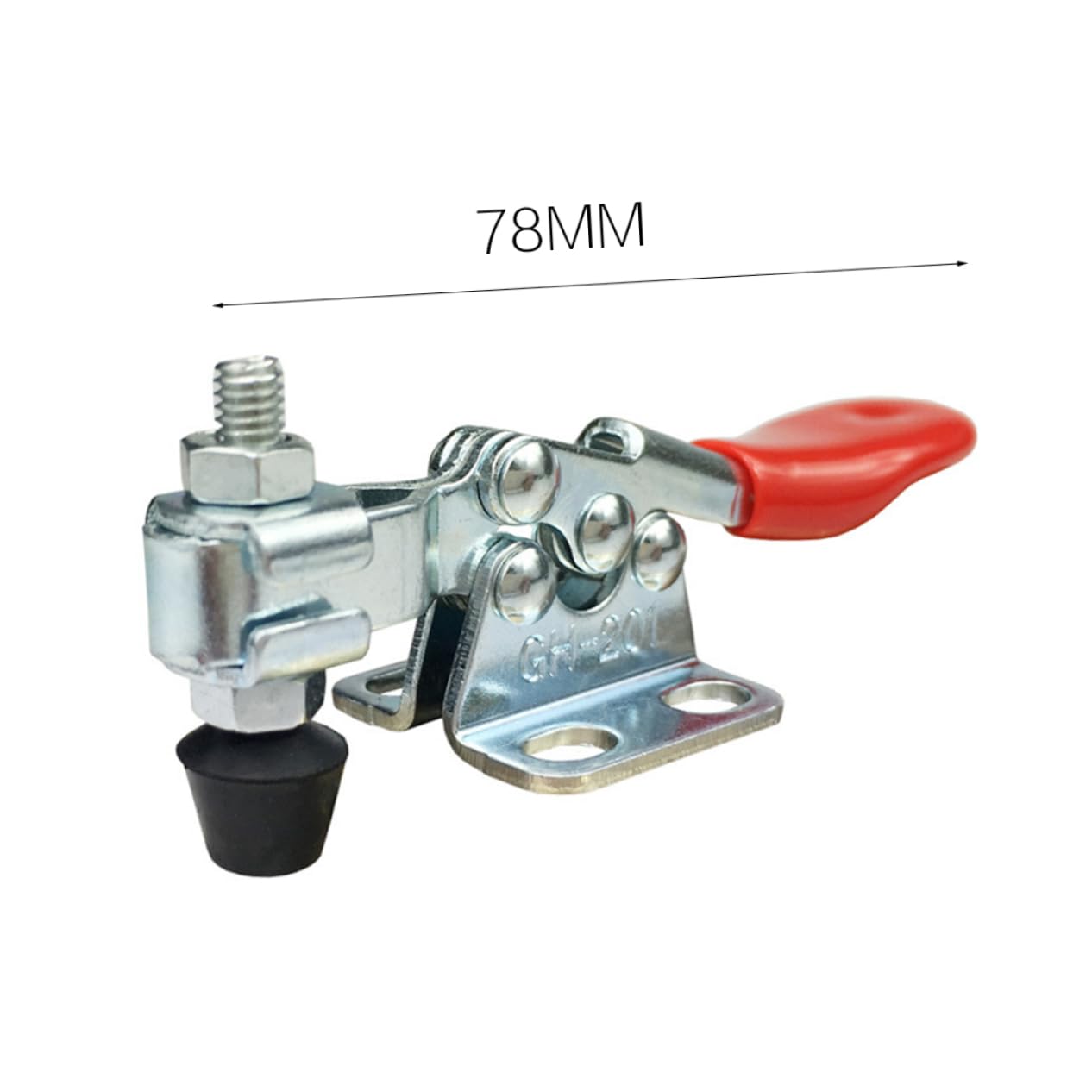 Angoily Toggle Clamp Horizontal Quick Release Woodworking Mount Clamp Plastic Handle Short Bar Flanged Base Metal Mold