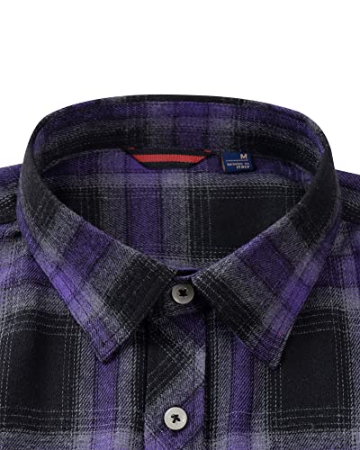 Image of Alimens & Gentle Men's Button Down Regular Fit Long Sleeve Plaid Flannel Casual Shirts