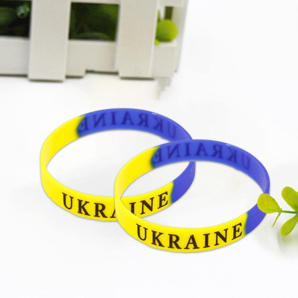 Ucraina Bandiera Bracciale Ucraina Ucraina Braccialetto di gomma Ucraina Supporto Ucraina I Stand con bandiera ucraina Braccialetti in silicone Braccialetto di gomma Regali ucraini Fan Souvenir Unisex