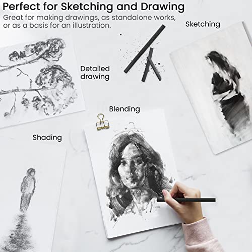 Looneng Willow Charcoal Sticks, Natural Willow Charcoal For Artists, Beginners Or Kids Of All Skill Levels, Great For Sketching, Drawing And Shading, Approx 5-7Mm In Diameter, Pack Of 25 #TOP2